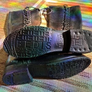 Black leather Bed stu riding boots size 10
